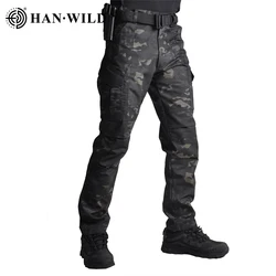 Tactical Pants Combat Pants Cargo Hiking Pants Waterproof Ripstop Outdoor Camo Pants Airsoft Hunting Clothes Wear-resistant