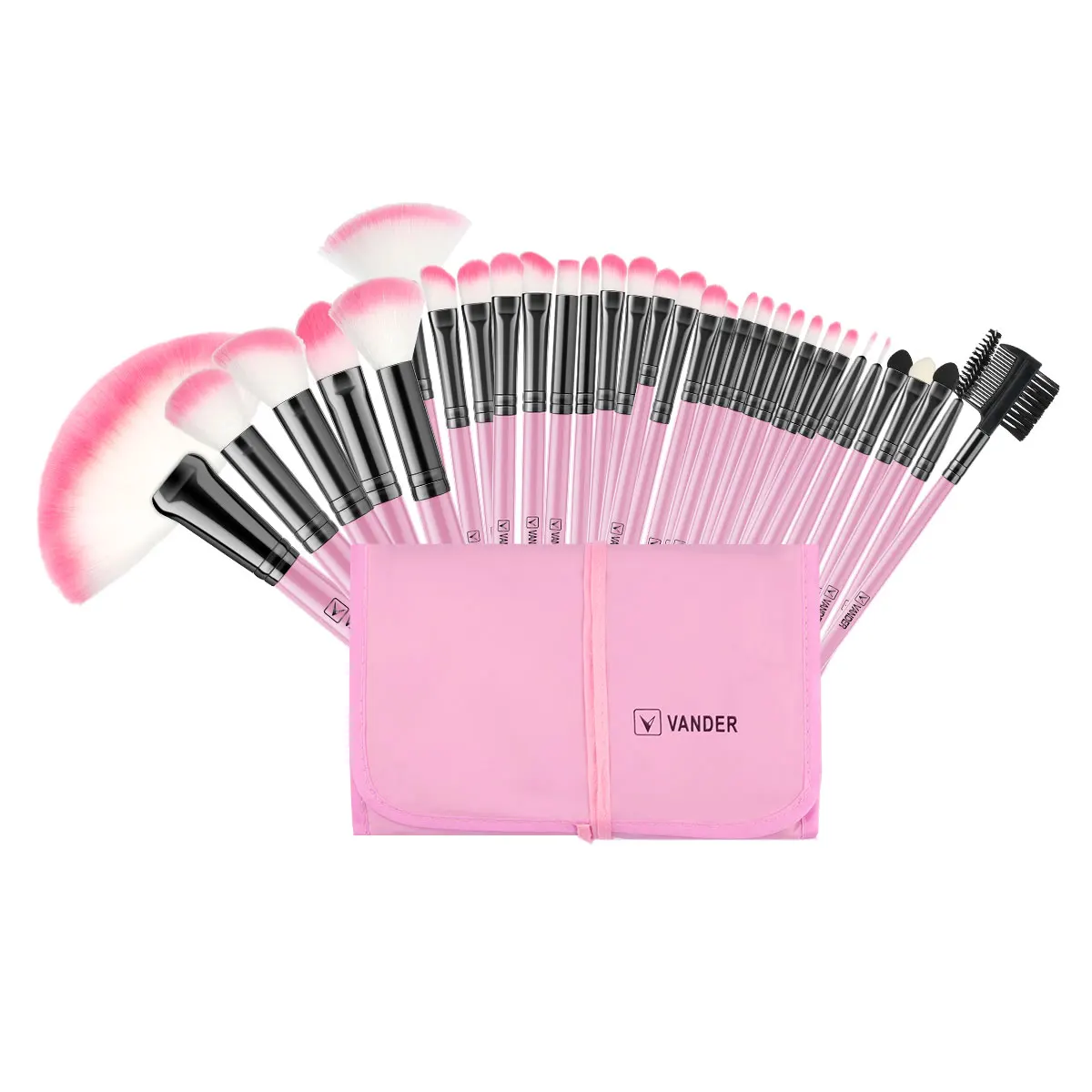 Natural 32 Pcs Premium Professional Pink pennelli per trucco Kit per capelli di capra trucco cosmetico strumento per pennelli miscela pinceaux maquillage