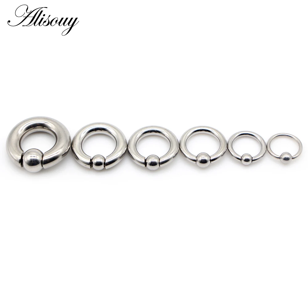 Alisouy 1pc Big Stainless Steel Captive Hoop BCR Eyebrow Tragus Closure Nipple Bar Lips Nose Rings Ear Piercing Body Jewelry view 2