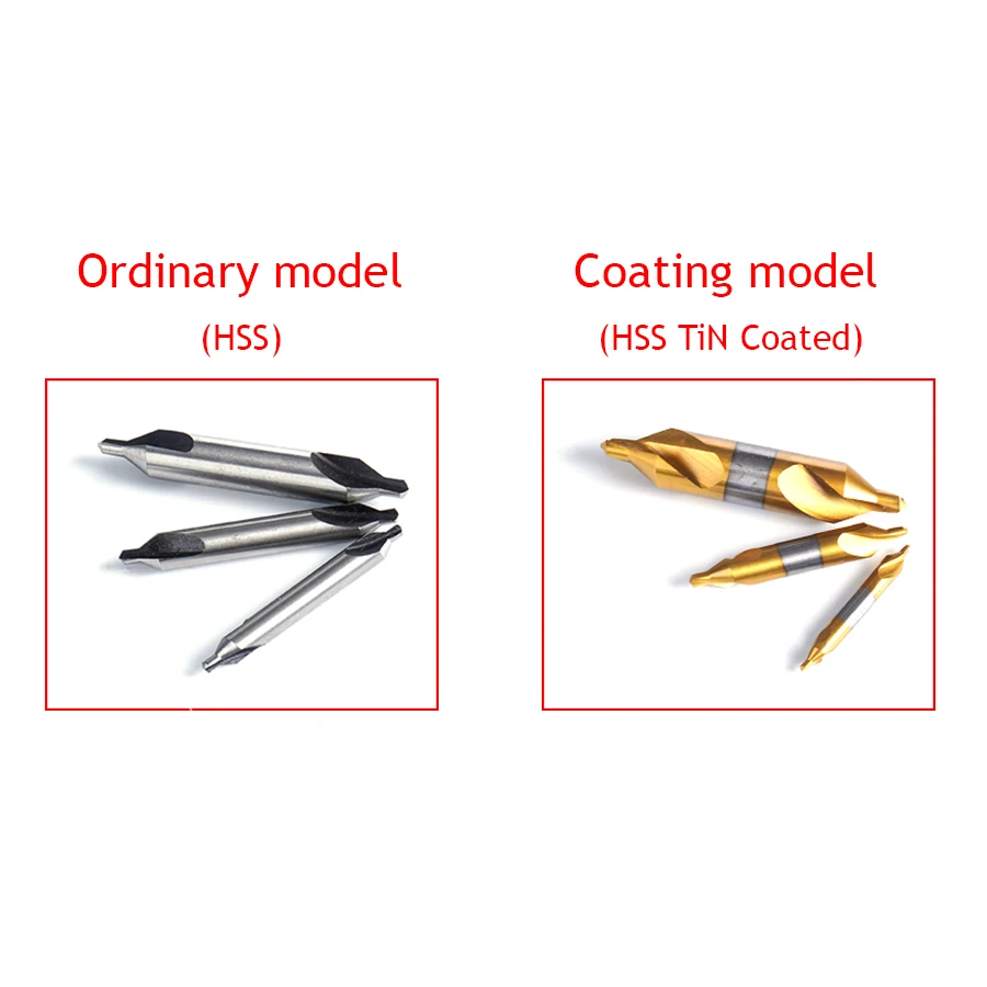 Center drill bit coated titanium spiral groove all ground stainless steel center drill type A positioning fixed point drill set