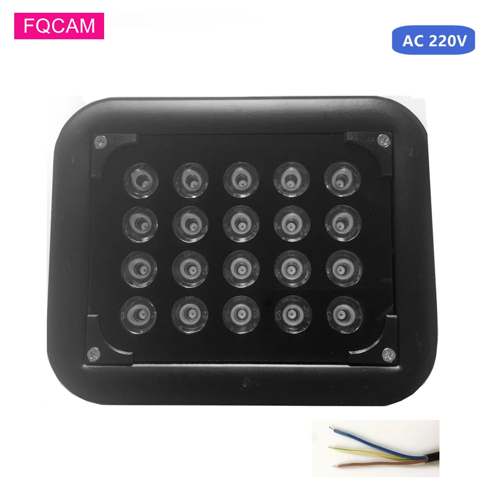 Lampa LED na podczerwień do kamer CCTV, AC 220V, 30/45/90/120 stopni, oświetlacz IR do kamer CCTV na noc.