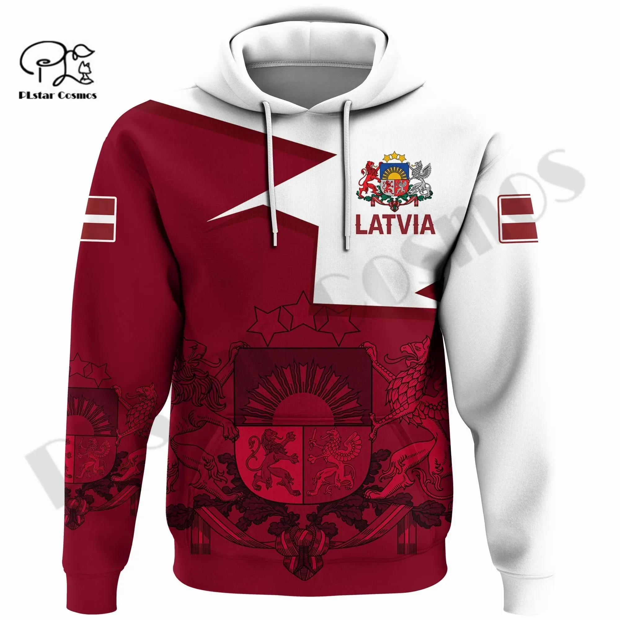 PLstar Cosmos 3DPrint Newest Latvia Country Flag Unique Men/Women Premium Hrajuku Casual Streetwear Hoodies/Zip/Sweatshirt W-5