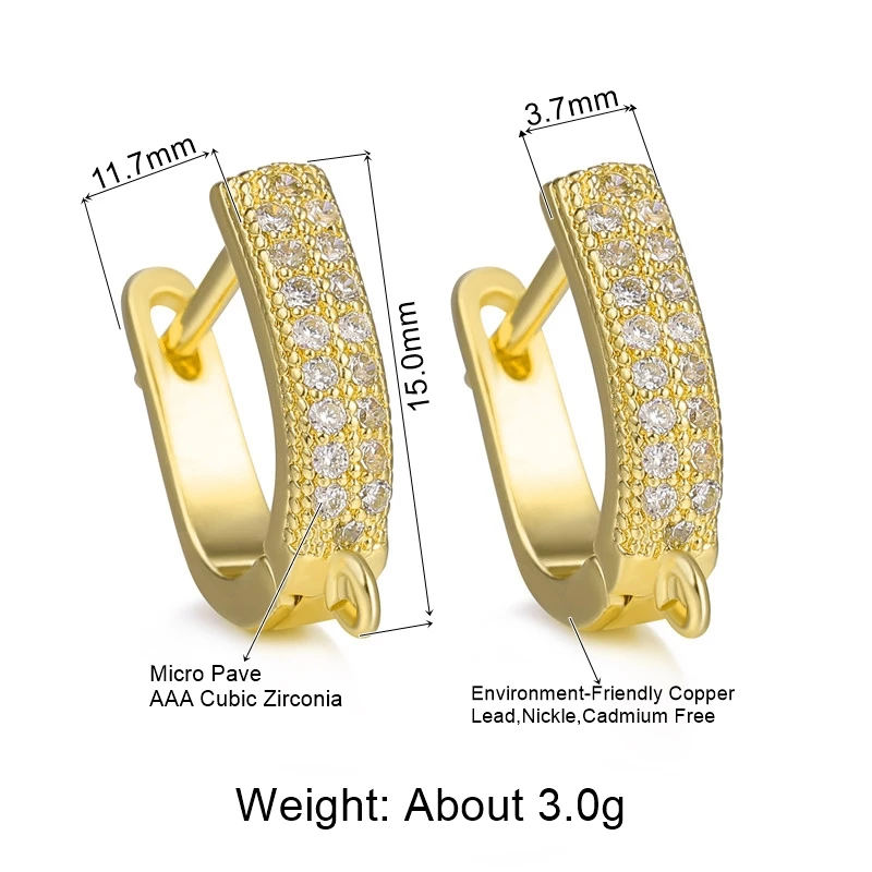 Juya DIY Edlen Schmuck Material Liefert Handgemachte Earwire Gold/Silber Farbe Ohrring Haken Zubehör Für Luxus Ohrringe Machen