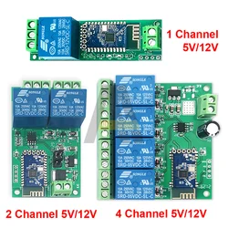 Dla przekaźnik Bluetooth moduł 1 2 4 sposób kanał DC 5V/12V internetu inteligentny pilot zdalnego sterowania przełącznik telefonu komórkowego bezprzewodowy moduł przekaźnikowy