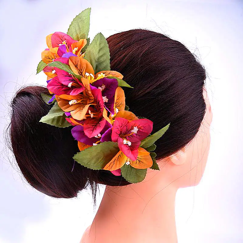 

Free shipping 50pcs/lot HC00010 Flower Headwear Artificial Flower Artificial Hawaii Flower Hair Comb Hair Accessories 2 colors