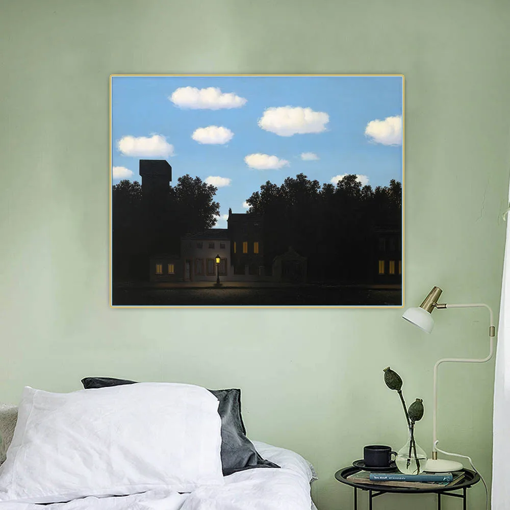 

Rene Magritte "The Empire of Light, II" Surrealism Canvas Art Oil Painting Aesthetics Scandinavian Decorative Home Decoration