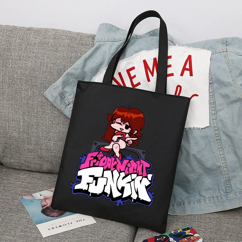 Anime Game Friday Night Funkin Handbags Shoulder Bags Casual Shopping Girls Student Handbag Cute Printed Canvas Bags