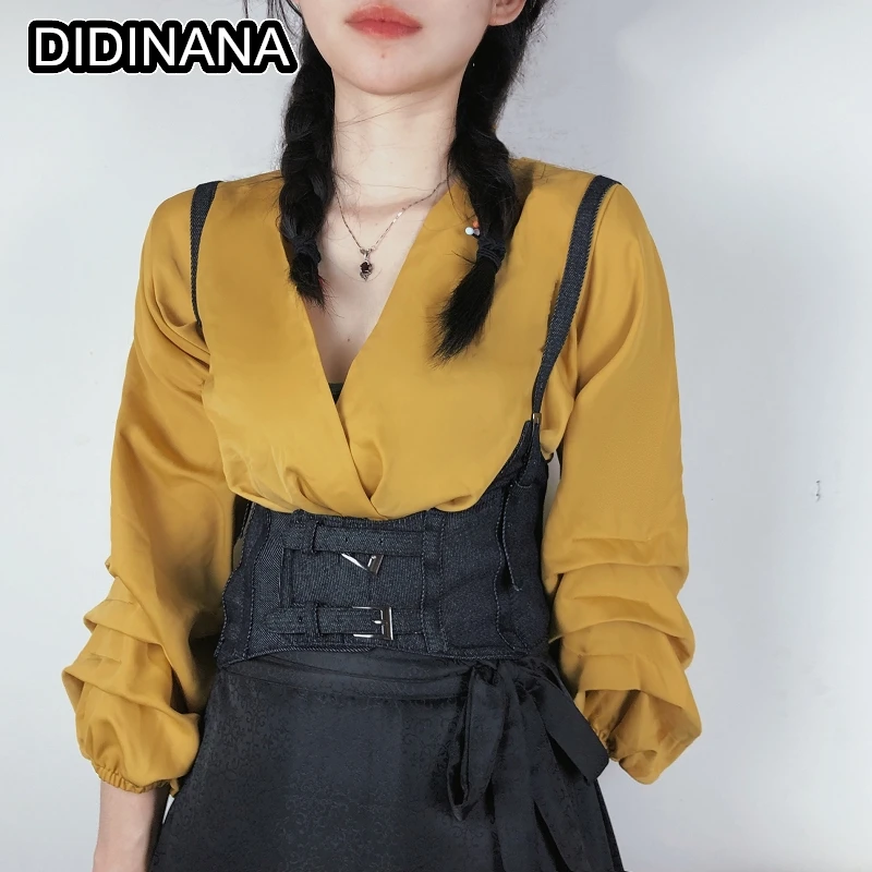 فاسق النساء الخصر ختم الدنيم الخصر حزام بوستير القمم بولي Leather جلدية Cummerbunds كول السيدات بنات أحزمة واسعة موضة مشد حزام #3