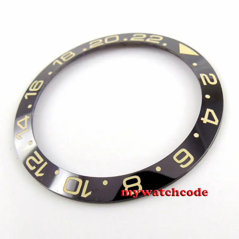 38 Mm Màu Đen Xanh Dương Gốm Ốp Viền Lắp Vàng Đánh Dấu Cho 40 Mm Submariner Mặt Kim