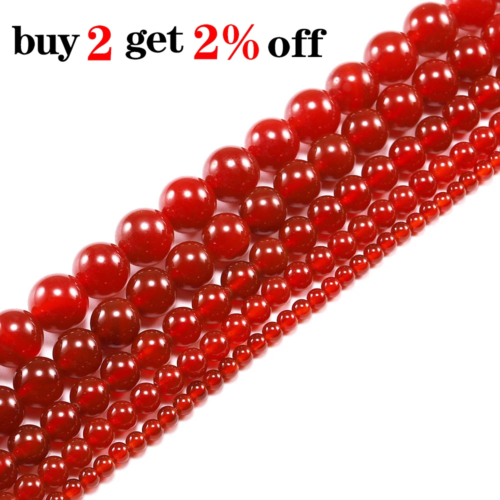 1strand/lot 4 6 8 10 12 mm Red Carnelian Agates Round Gem Beads Carnelian Loose Beads For Jewelry Making DIY Necklace Bracelet