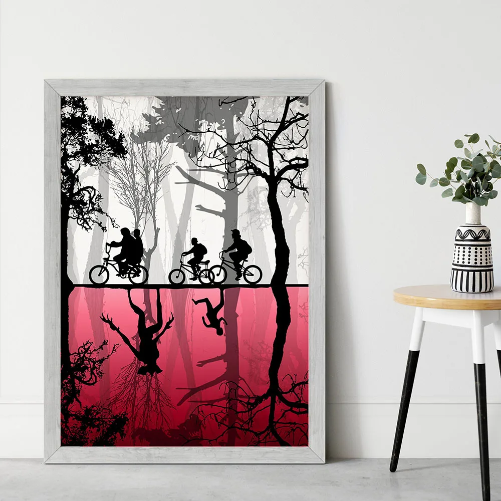 Canvas Painting Stranger Things The Upside Down Posters Wall Art Minimalist TV Show Prints For Living Room Home Decor No Frame