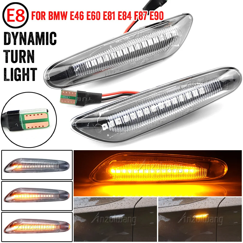 LED Side Marker Lamp Dynamic Signal Light For BMW E60 E61 E90 E91 E92 E93 E81 E82 E87 E88 E46 X3 E83 X1 E84