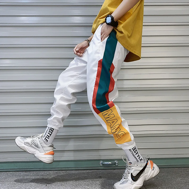 

Hip Hop Streetwear Women's Splice Joggers Pants Fashion women Casual Sweatpants Trousers High Street Elastic Waist Harem Pants