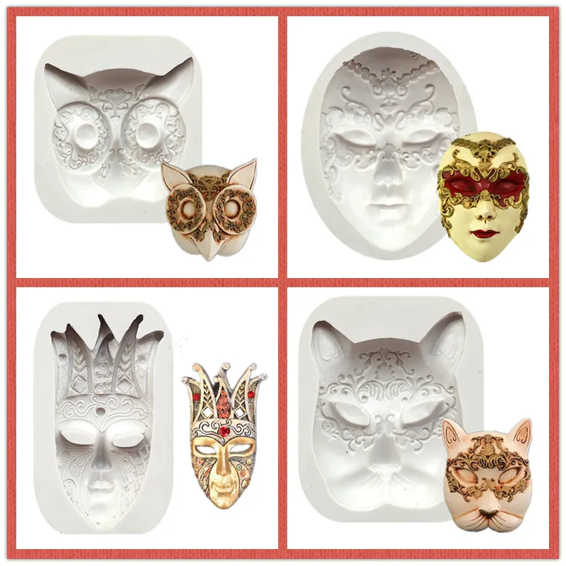 Dance Party Mask Silicone Mold Fondant Cake Decoration Mould Sugarcraft Chocolate Baking Tool Kitchenware For Cake Gumpaste Form