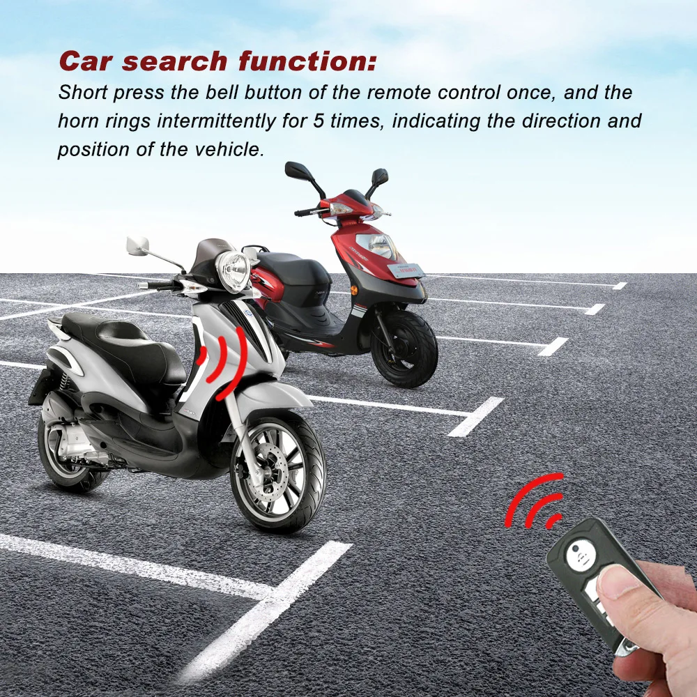 Intelligent Control Motorcycle Alarm Remote Start Keyless Mobile APP Control System Electric Engine Lock Motorbike Alarm Siren