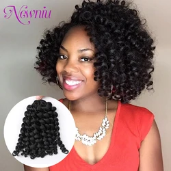 Ombre Trenzado de cabello Jumpy Wand Curl Crochet Trenzas Extensión de cabello de ganchillo sintético para mujeres negras Pelo rizado de rebote jamaicano