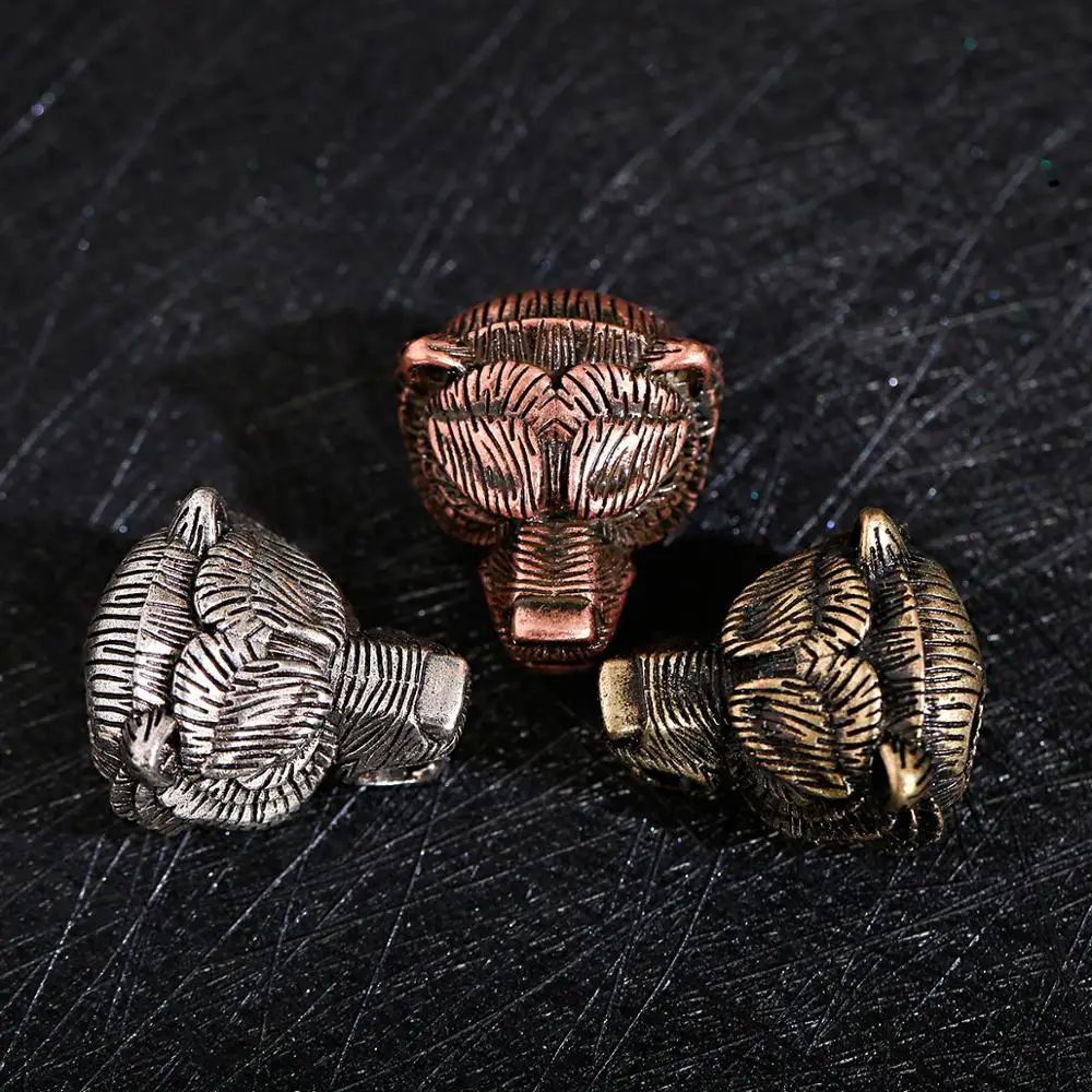 1 Piece/Lot Rose Gold Color Vintage Wolf Head Spacer Beads For Hand-Made Bracelets And Necklaces Parts And Accessories 2023 Gift