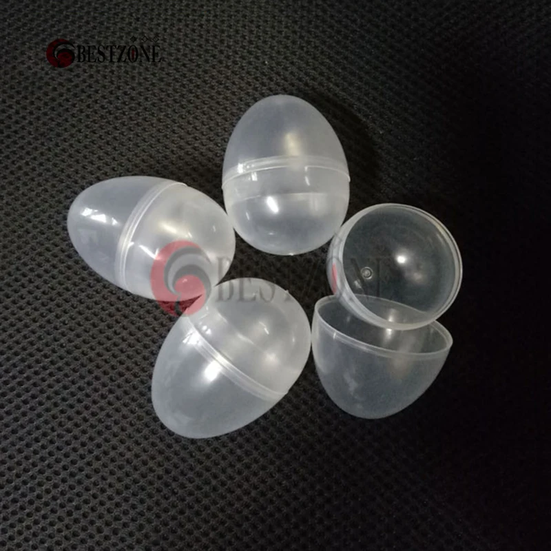 Free Shipping 50Pcs/Lot 4CM*6CM 1.5*2.36 Inch Small Transparent Plastic PP Easter Eggs Happy Easter Gift Birthday Party Decor