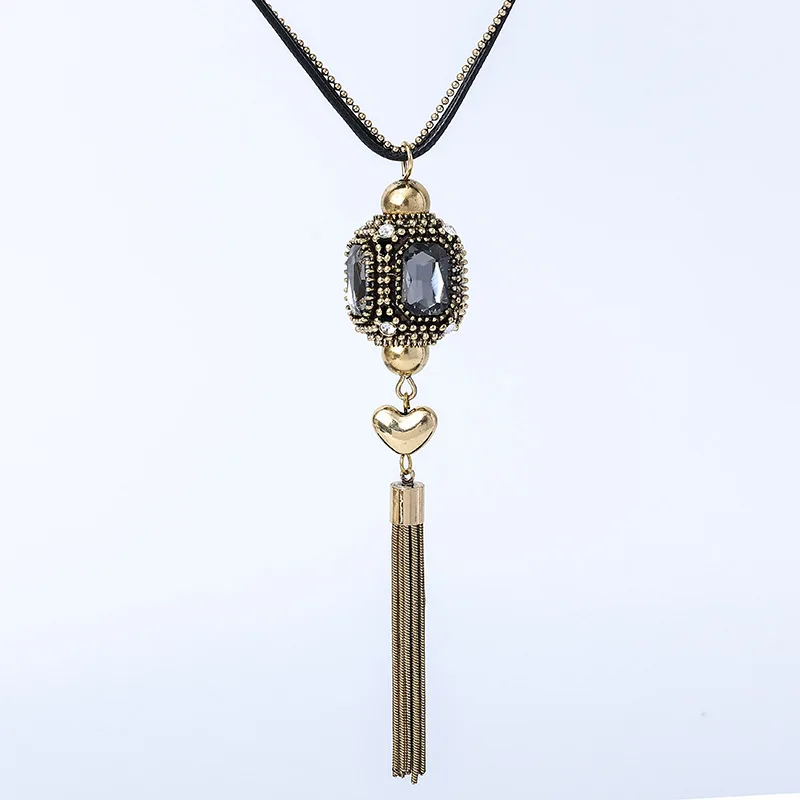 Retro Geometrische Tassel Hanger Ketting Persoonlijkheid Lange Ketting Sleutelbeen Kettingen Voor Vrouwen Hals Sieraden