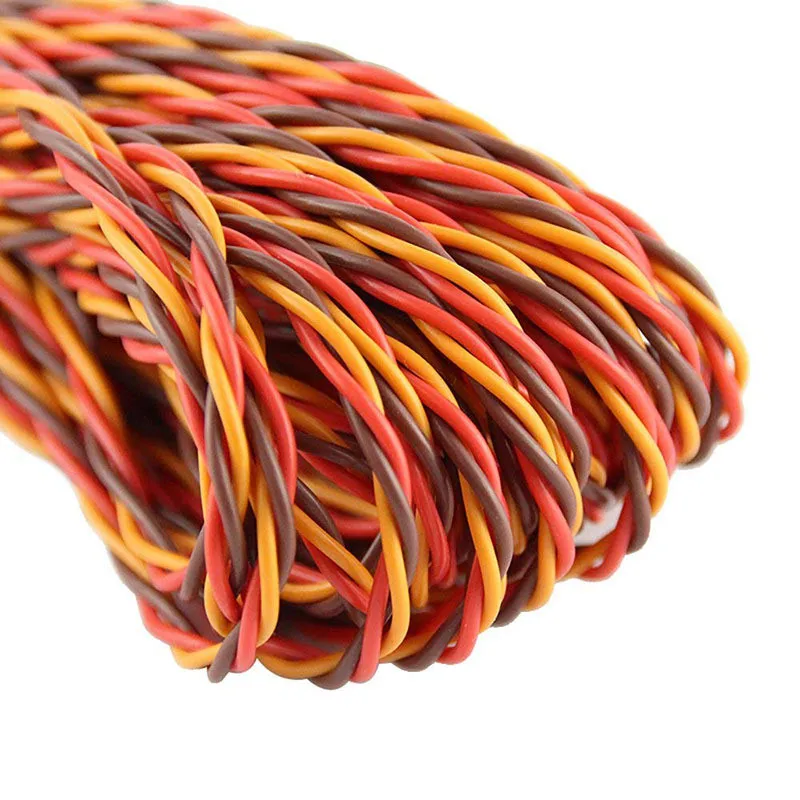 5 Meters 16 Feet 26awg 22AWG 30/60 Core 3P Twist Servo Extension Cable JR Futaba Twisted Wire Lead For RC Airplane Accessories