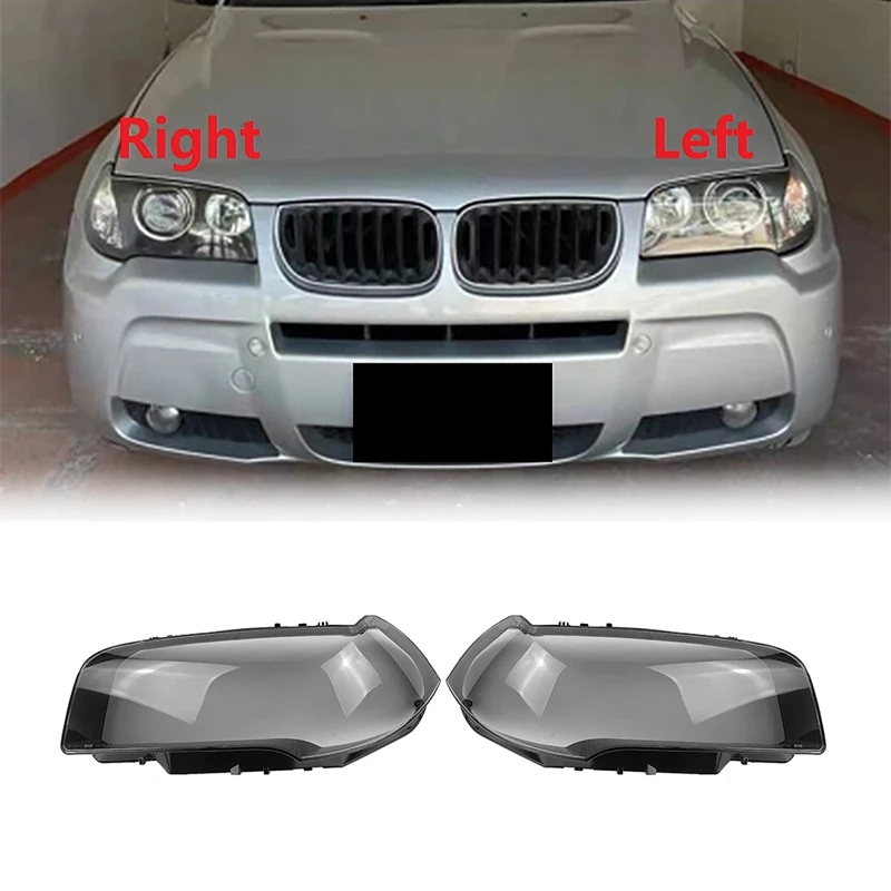 NEW-For-BMW X3 E83 2006-2010 Headlight Shell Lamp Shade Transparent Lens Cover Headlight Cover