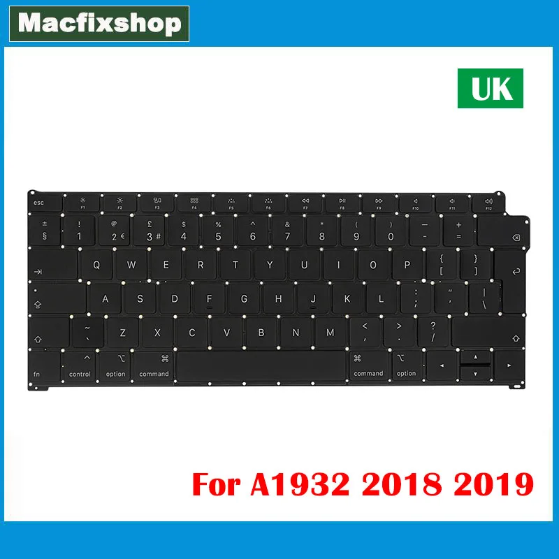 

Laptop A1932 UK English Keyboard For MacBook Air 13 inch Retina UK A1932 Keyboards Backlight 2018 2019 Year EMC 3184 Tested Work