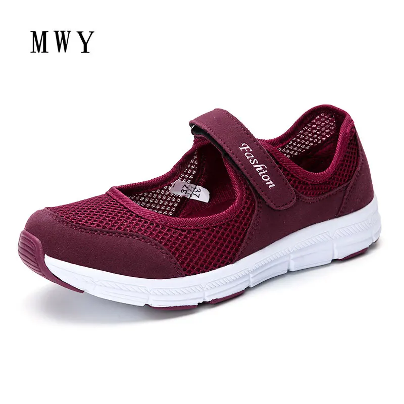 MWY Womens Shoes Breathable Mesh Casual Shoes Women Fashion Sneakers Zapatillas Deporte Mujer Slip On Ladies Trainers Plus Size