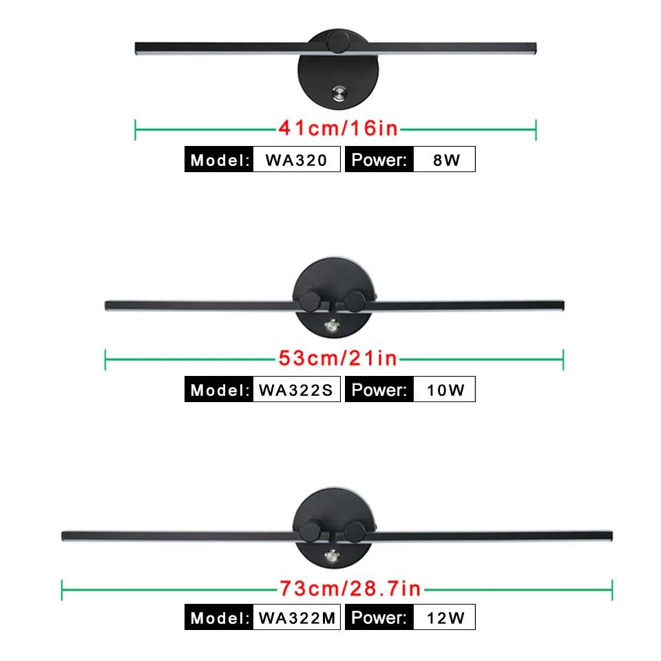 Lampade da parete per interni a LED nordiche 8W lampade da parete bianche/nere per la casa camera da letto comodino specchio anteriore regolabile