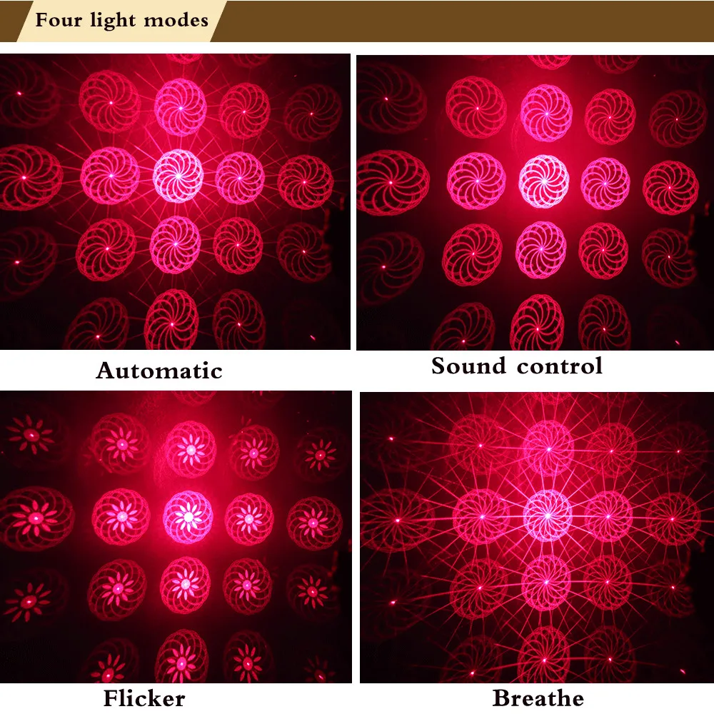 Mini LED Laser Projector Light DJ Disco Effect 4Patterns USB Charge Voice Control Party Lamp For Car KTV DJ Decoration Lighting