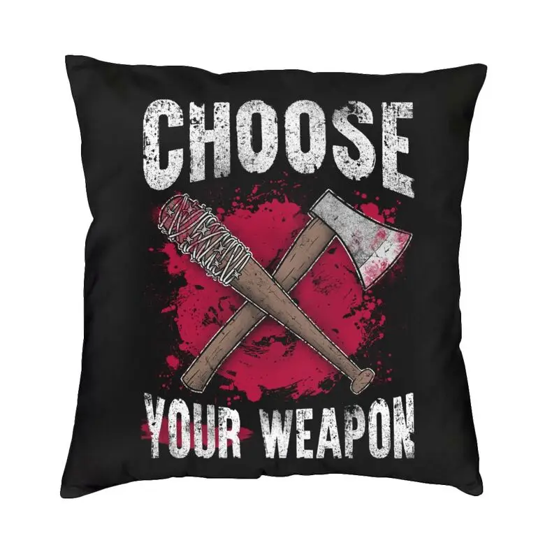 The Walking Dead Square Pillowcover Home Decorative Choose your Weapon AX Lucille Cushions Cover Velvet Throw Pillow Case