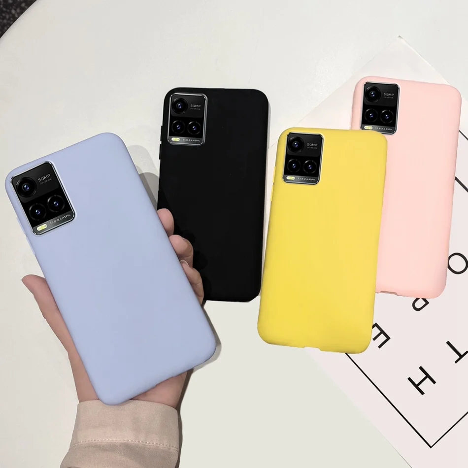 Candy Color Phone Case For Vivo Y21 2021 Y21S Y 21 V2110 V2111 Matte TPU Case Back Cover For Vivo Y33S Y 33S V2109 Shell Funda