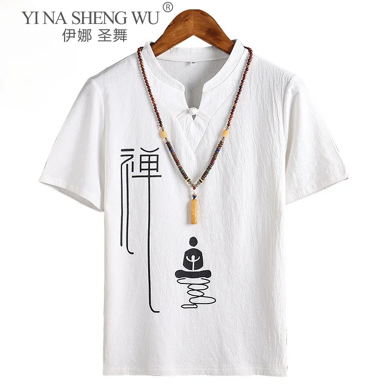 New Kimono Japanese Men Short-Sleeve Shirt V-Neck T-Shirt Japan Harajuku Style Asian Clothing Male Yukata Haori Cardigan Costume