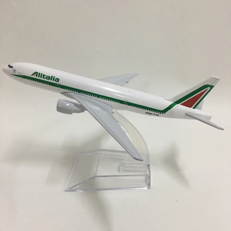 JASON TUTU 16cm Alitalia Boeing 777 Plane Model Airplane Model Airplanes Aircraft Model 1:400 Diecast Metal planes toy