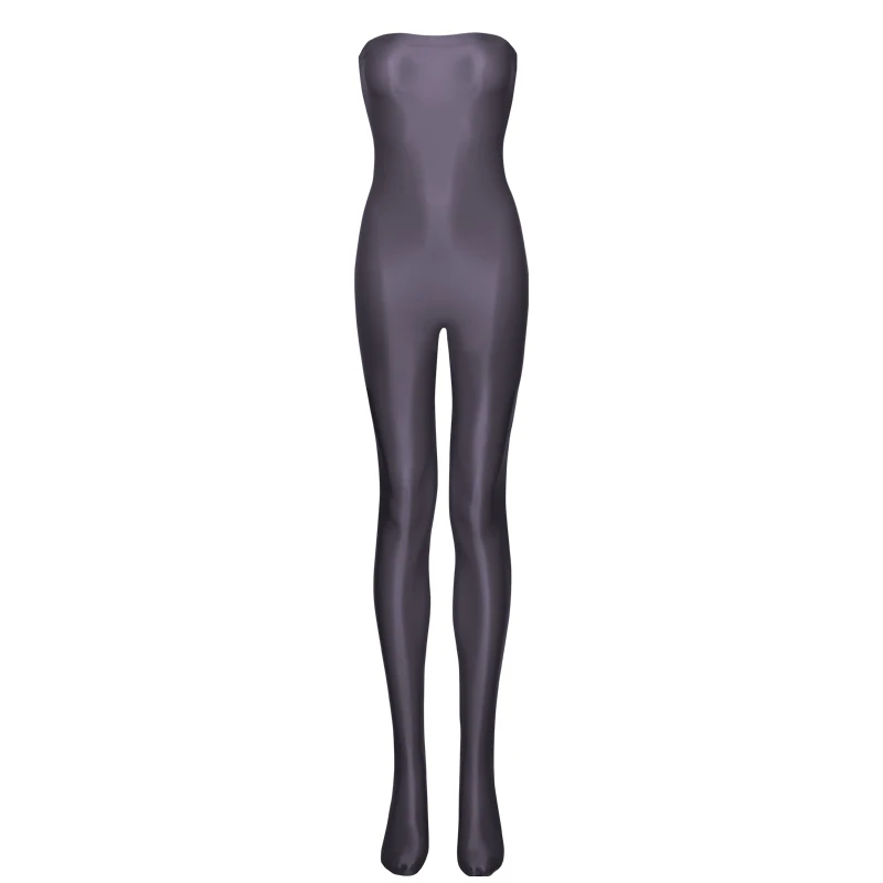 New Sexy women High-stretch shapewear Shiny Oily Pantyhose plus size bathing suits Tights Tube Top One-piece body suits