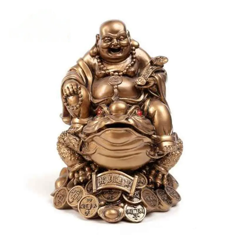 Laughing Chinese Feng Shui Buddha Wealth Toad Jin Chan Chu Money Luck Prosperity 4.5x7.2cm QDD9782