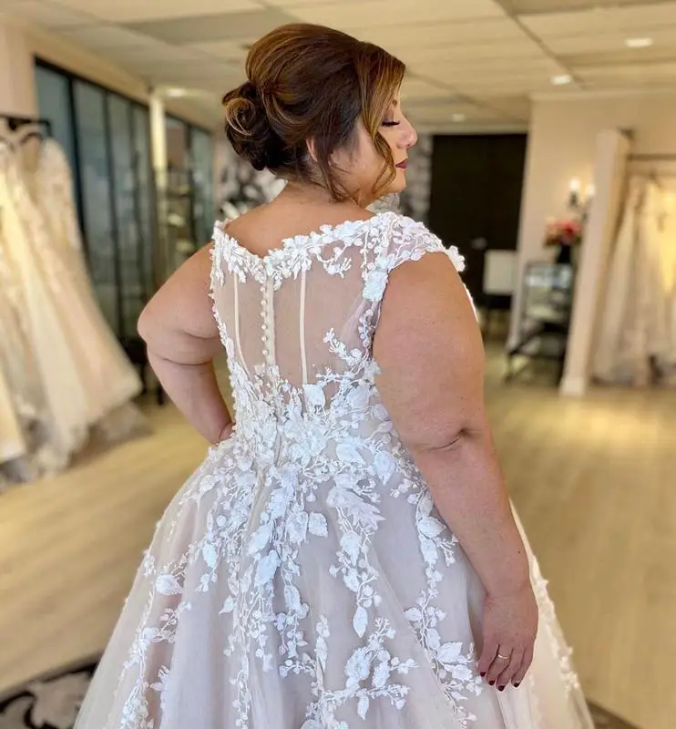 Robe de mariée bohème en dentelle ligne A avec longs voiles pour la mariée, 2023 fibre appliquée, grande taille, robe de patients de pays, sur mesure