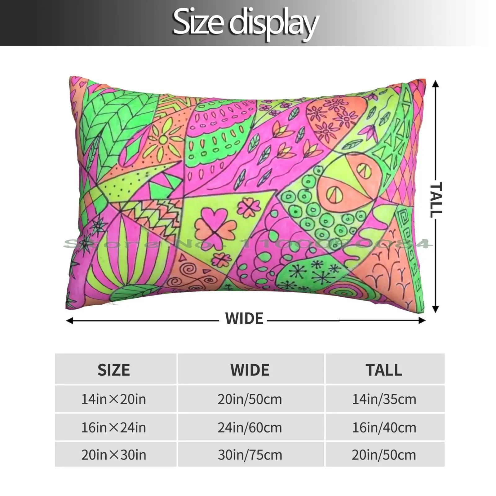 Kooky Psychedelic Neon Doodle Pillow Case 20x30 50*75 Sofa Bedroom Afl Australian Football League Australian Rules Football Vfa