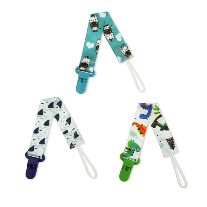 3 Pcs/Set Baby Pacifier Clip Pacifier Chain Dummy Clip Nipple Holder for Baby Cartoon Print Child Pacifier Clips Soother Holder