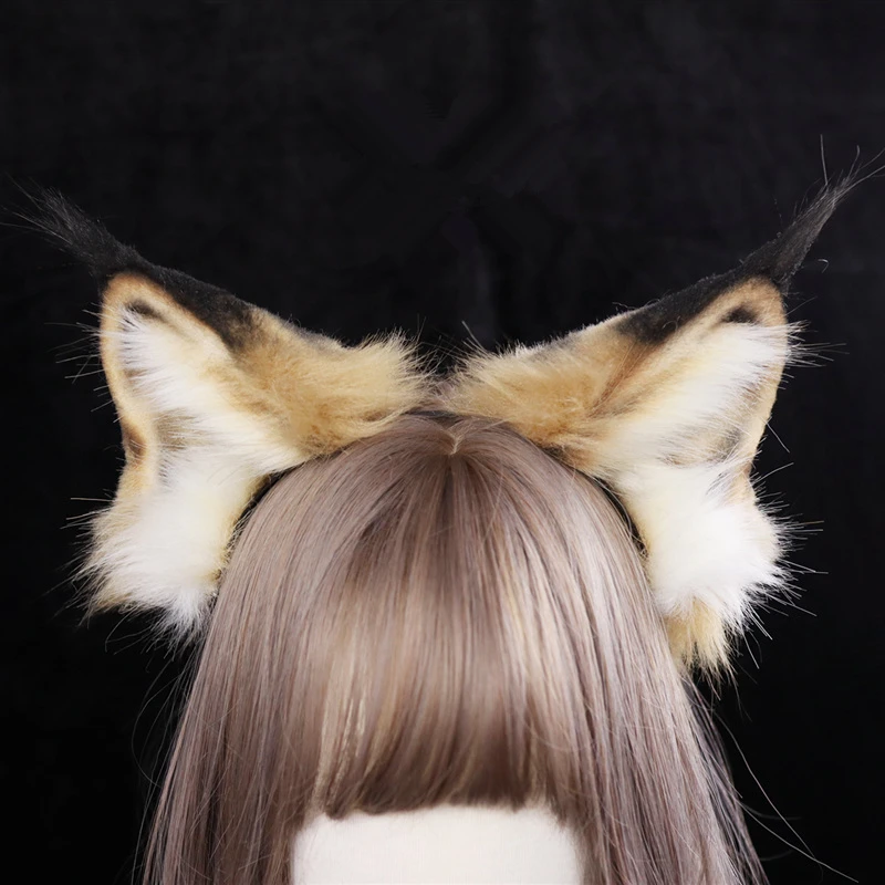 

New Hand-made Work Beast Lynx Ears Hairband Hairhoop Headwear Custom Made For Coapy Costume Accessories