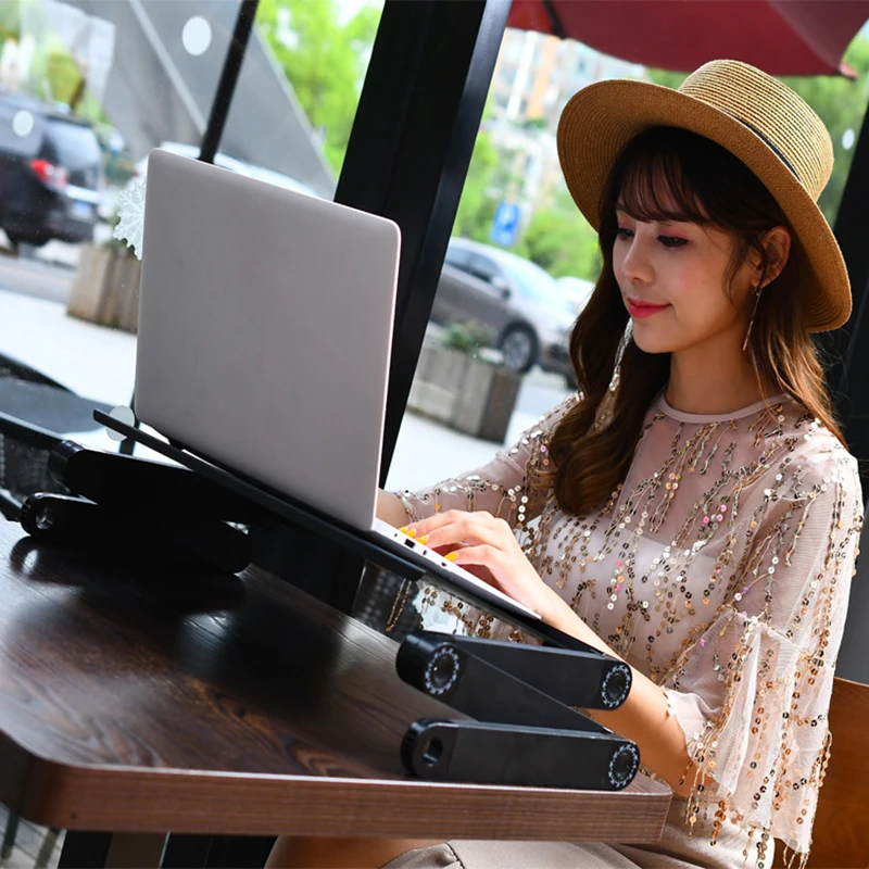 كمبيوتر محمول مكتب عنبر للطي مكتب كسول مكتب السرير مكتب الكمبيوتر الناهض برودة الجدول حامل للطي GDeals