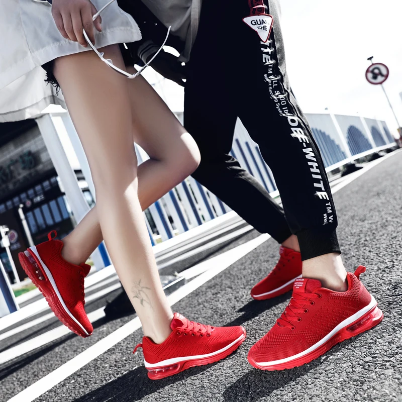 Red Air Running Sneakers for Men Women Breathable Ultra Light Large Size 47 Sports Shoes Men Outdoor Trail Running Athletic Shoe