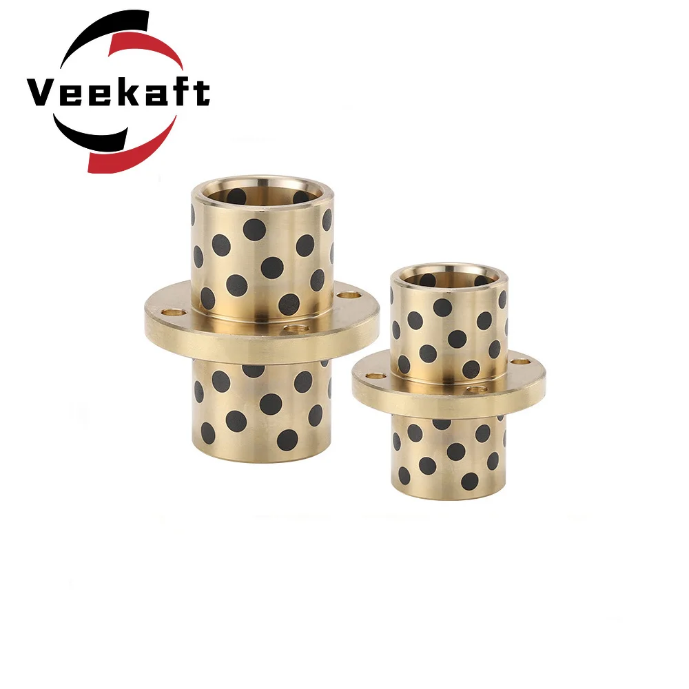 

1pcs MPCZ 20,25mm inside diameter Intermediate round Flanged brass Impregnated Graphite Oilless Bushing Linear