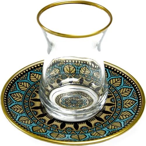 Pasabahce 6 Personality Tea Set Mouth Glitter Varak1