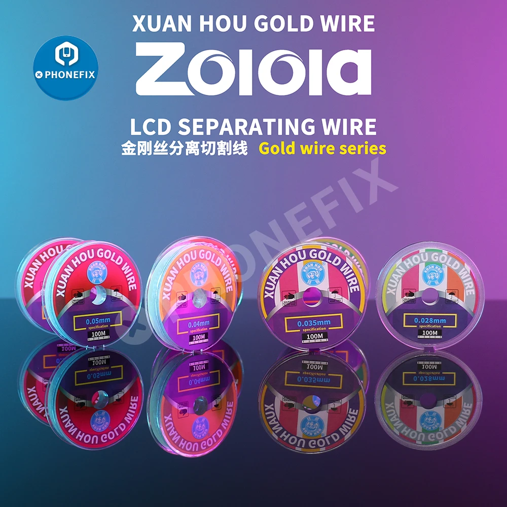 XUAN HOU 10Pcs ลวดโลหะผสมโมลิบดีนัมตัดสาย0.028 0.04 0.06 0.1มม.100M สำหรับโทรศัพท์หน้าจอแยกซ่อม