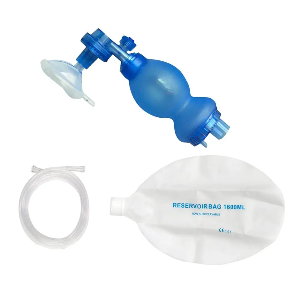 PVC Adult/Child/Infant Self-help Respirator Training Bag Valve Mask in Plastic Carry AED Training Tool