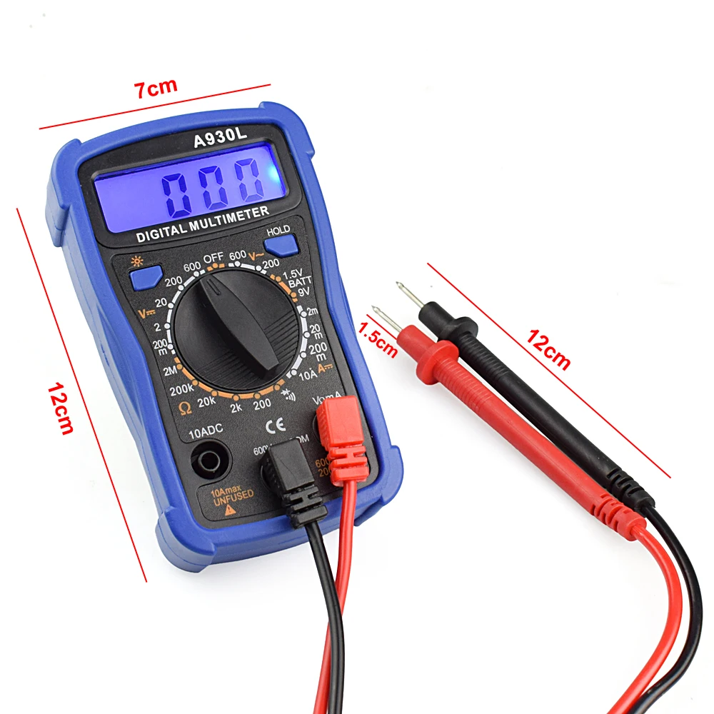 NEWACALOX Electrical Instrument LCD Digital Display Multimeter AC/DC Ammeter Voltmeter Ohm Clamp Meter Tester Tool