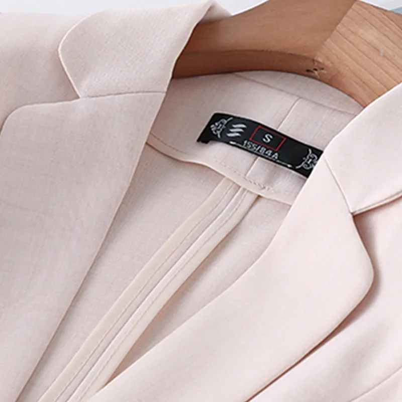 Traje de pantalones de moda para mujer, Blazer de manga corta ajustado Formal, ropa de trabajo de oficina para mujer, verano, nuevo