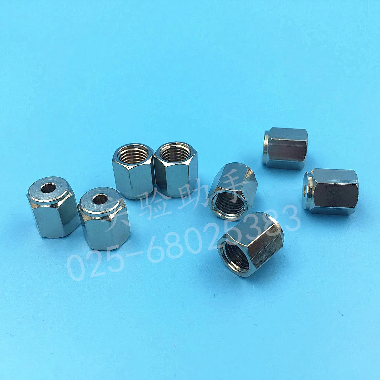 50pcs Chrome-plated Brass Nut M8*1 Chromatography Consumable Accessories 3mm 2mm 1/8 1/41/16 Inch Aperture Nut