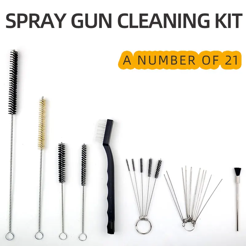 Spray Gun Cleaning Tool Set Spray Pen Cleaning Brush Auto Repair Spray Gun Paint Gun Bristle Brush  21 Times