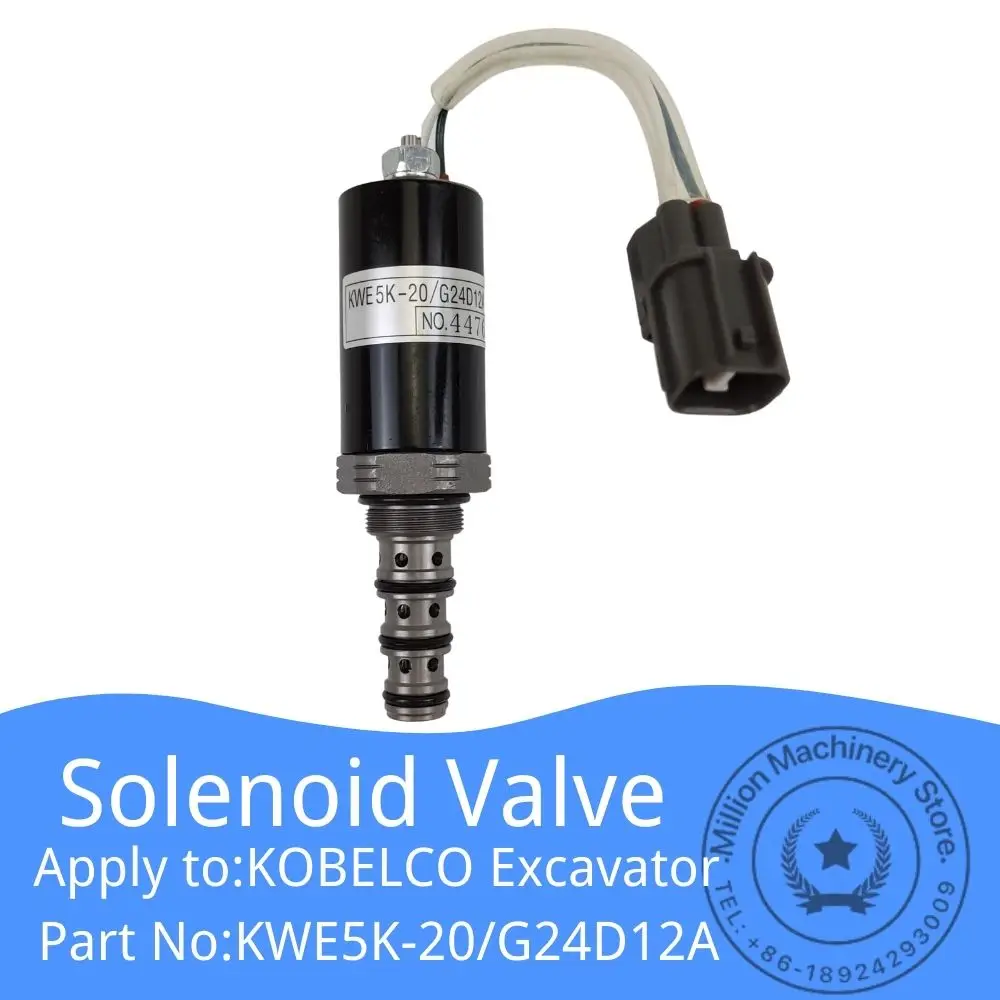 G24D12A-KWE5K-20 Secure Lock Solenoid Valve KOBELCO Excavator SK200-2/5 Solenoid Valve Parts